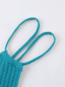 SHEIN Unity Solid Backless Cami Knit Top - Blue - View 3