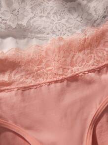 Eraneu 3 piezas Set bragas con encaje en contraste - Multicolor - Ver 3