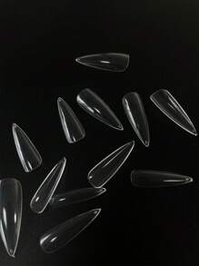 240pcs/Bag Full Cover Press On Stiletto Long False Nail Tips Soak Off Gel Nail Extension Tip For Acrylic Nails Nail Supplies - Clear - View 2