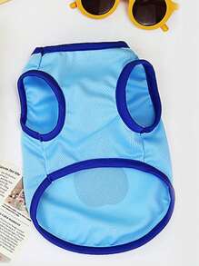 梨子印花寵物背心上衣適用於狗狗和貓適合夏天 - 藍色 - 查看 4
