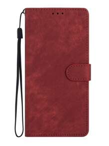 Ốp điện thoại thiết kế dạng ví chắc chắn kèm dây đeo, phiên bản quốc tế, không phải phiên bản nội địa. - Màu Đỏ Sâu - Xem 6