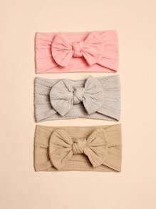 3入組嬰兒蝴蝶結裝飾髮帶 - 彩色 - 查看 1