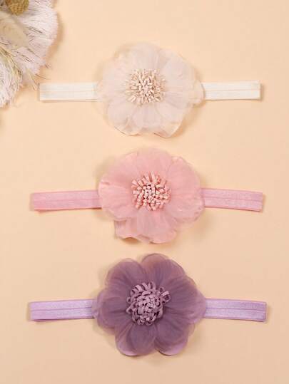 3pcs Baby Flower Decor Hair Band Love Valentine