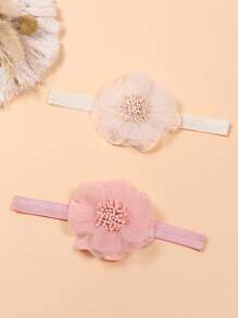 3 件装婴儿花朵装饰发带 爱情情人节 - 彩色 - 查看 4