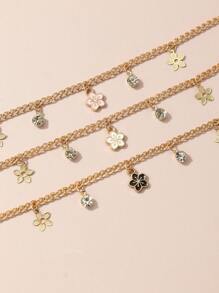 3入組女孩花朵掛飾手鏈 - 彩色 - 查看 2