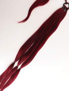 Extra Long Braided Ponytail Synthetic Hair Extension - Burgundy - View 4