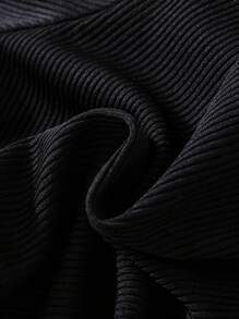 SHEIN Young Girl Asymmetrical Neck Tee - Black - View 4