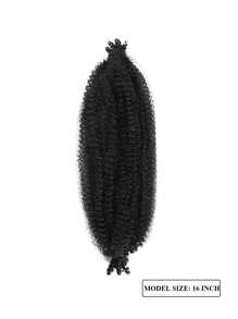 8pcs Pre-Separated Springy Afro Twist Synthetic Hair, Pre-Fluffy Crochet Hair With 1 Needle & 5 Rings - Black - View 2