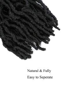 8pcs Black Soft Faux Locs Crochet Synthetic Braid Hair, 1 Needle With 5 Random Color Rings - Black - View 8