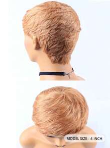 短人造假髮帶劉海 - 薑色 - 查看 2