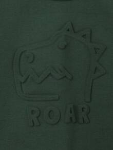 SHEIN Baby Boys Holiday Style 3d Dinosaur Embossed Solid Color Round Neck Top - Dark Green - View 4