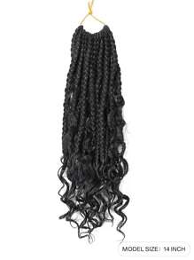 14英寸勾織合成纖維接髮 - 黑色 - 查看 2