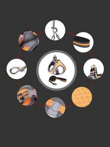 1 pieza Arnés para mascotas minimalista - Naranja Quemada - Ver 3