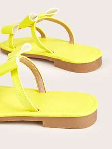 Chicas Zapatillas con diseño de lazo dulce para verano - Amarillo - Ver 2