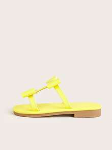 Chicas Zapatillas con diseño de lazo dulce para verano - Amarillo - Ver 3