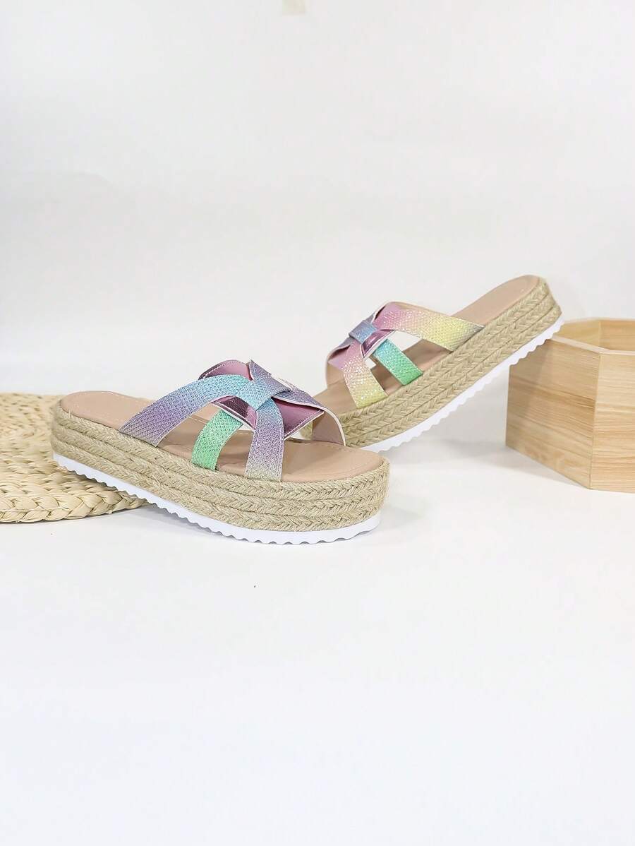 Chicas Zapatillas de ombré de alpargata vacación para verano - Multicolor - Ver 1