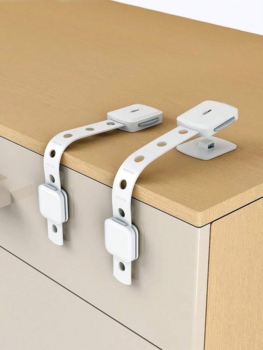 2 chiếc Khóa tủ an toàn có thể điều chỉnh cho bé - trắng - Xem 1