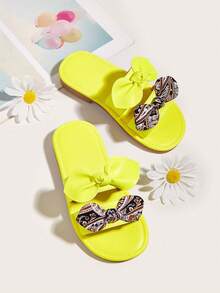 Chicas Zapatillas con diseño de lazo para verano - Amarillo - Ver 1