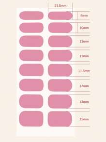 Pink Solid Color Nail Polish Strips, 1sheet Nail Art Sticker & 1pc Nail File, Manicure Kits For Women Girls Nail Stickers DIY Nails - Hot Pink - View 3