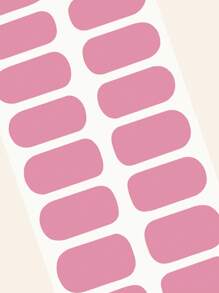 Pink Solid Color Nail Polish Strips, 1sheet Nail Art Sticker & 1pc Nail File, Manicure Kits For Women Girls Nail Stickers DIY Nails - Hot Pink - View 4