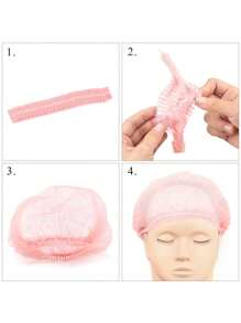 HMQ beauty 50pcs Disposable Grafting Eyelash Cap - Pink - View 4