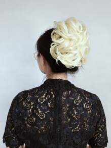 Updo de cabello corto rizado sintético - Beis - Ver 2