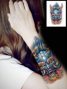 1sheet Dragon Head Pattern Tattoo Sticker