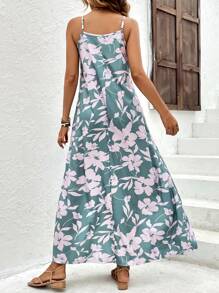SHEIN LUNE 印花吊帶連衣裙 - 薄荷綠 - 查看 2