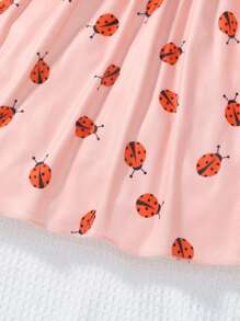 Toddler Girls Ladybugs Print Dress - Pink - View 8
