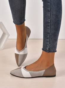 Giày bệt ba lê mũi nhọn màu sắc cho nữ, Giày bệt bằng vải ngoài trời thanh lịch - Nhiều màu - Xem 5