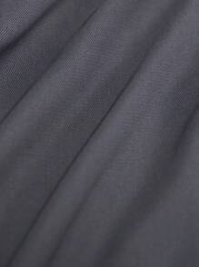 BizChic Chất rắn Túi nghiêng quần ống rộng Quần tây Trang phục làm việc - Màu xám đen - Xem 6