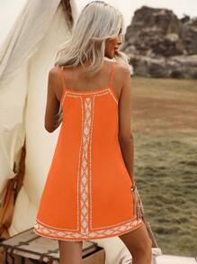 Breezaya Floral Print Cami Dress Vacation Beach Outfits Women - Orange - View 2
