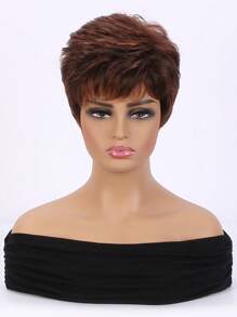 1入組女士時尚短卷人造假髮帶側劉海 - 彩色 - 查看 3