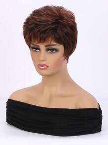 1入組女士時尚短卷人造假髮帶側劉海 - 彩色 - 查看 5