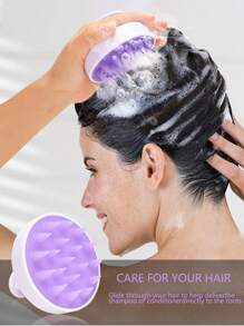 1pc Manual Wet & Dry Dual-Use Scalp Massage Brush For Shower, Soft Silicone Hair Brush/Comb, Suitable For Salon, Home Bathroom, Travel, Business Trips And Stress Relief, Back To School, Travel Holiday Essentials, Hair Accessories For Women, Brush, Hair Brushes, Hair Brush, Detangling Brush, Ball Brush, Mini Hair Brush, Hair Brush Set, Wooden Comb, Hair Brush, Mini Hair Brush, Detangling Brush, Hair Brushes, Hair Hair Products, Hair Tools, Hair Stuff, Hair Care, Curly Hair Brush, Hairdressing Equipment,Travel Essentials,Travel Essential,Hairstyle,Hairdressing,Hair Brush,Slick Back Brush,Styling Brush,Curly Hair Brush,Edge Brush,Hair Comb,Brush Hair,Hair Brush Set,Comb Hair,Comb For Curls,Detangling Brush,Hair Brush For Women,Hair,Travel,Hair Products,Hair Tools,Hair Stuff,Barber,Barber Accessories,Barbershop,Hairdressing Equipment - Multicolor - View 3