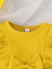 Đầm em bé Nơ Bướm Tương phản Mesh Xù Khối Màu Hoa - Nhiều màu - Xem 3