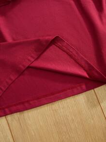 RueChic Chicas Blusa de cuello asimétrico ribete con fruncido