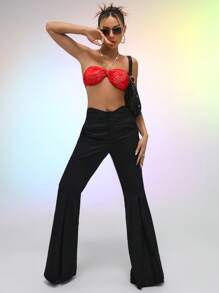 SHEIN ICON Áo khoác và áo lót dành cho xe tăng nữ Lộ Lưng Chuỗi Buộc lại Paisley Gợi cảm - Đỏ - Xem 5