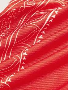 SHEIN ICON Áo khoác và áo lót dành cho xe tăng nữ Lộ Lưng Chuỗi Buộc lại Paisley Gợi cảm - Đỏ - Xem 10