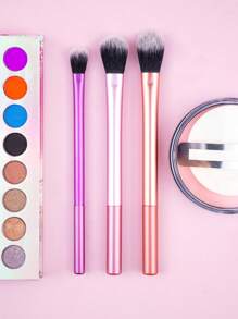 3件套眼影刷高光刷化妆刷套装，化妆工具，化妆刷套装，化妆刷套装，化妆刷套装，全套化妆工具，化妆刷套装，全套化妆工具，刷子套装，化妆刷套装，化妆礼盒套装 - 彩色 - 查看 1