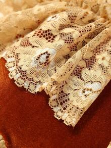 SHEIN 嬰兒攝影蕾絲邊荷葉袖連身背心