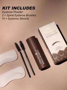 YOUNG VISION 眉粉和眉刷和壓模成套工具髮際線粉末狀臉部塑造輪廓影粉末狀印章眉粉 - Blonde - 查看 5