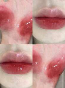 Gege Bear Water Gloss Lip Glaze,Moisturizing Highly Pigmented Long-Lasting Lip Gloss Jelly Liquid Lipstick - Gỗ đỏ - Xem 2