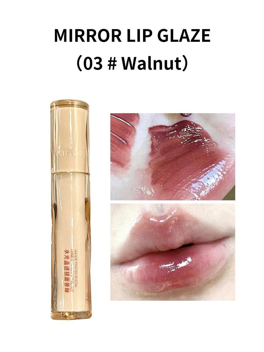 Gege Bear Liquid Lipcolor,Mirror Lip Glaze, Moisturizing Long-Lasting Lip Gloss - Màu Đỏ Sâu - Xem 1