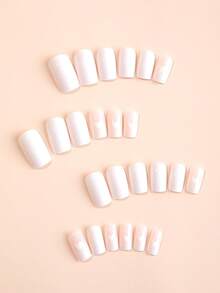 24 chiếc Dài Hình Trái Tim Vuông In Hình Móng Tay Giả & 1 Dũa Móng Tay & 1 Tấm Băng Keo - Nhiều màu - Xem 4