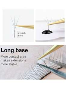 12lines NAGARAKU Automatic Flowering 3DW Shape Bloom Premade Fans Eyelash Extensions Natural Soft Light Individual 8-12mm Lash Clusters,Eye Lash Clusters,Individual Eyelashes,Lashes,Fake Lashes - Black - View 5