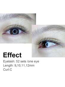 12lines NAGARAKU Automatic Flowering 3DW Shape Bloom Premade Fans Eyelash Extensions Natural Soft Light Individual 8-12mm Lash Clusters,Eye Lash Clusters,Individual Eyelashes,Lashes,Fake Lashes - Black - View 6