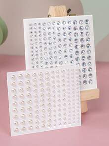 珍珠宝石贴纸，2 张水钻和人造珍珠眼纹身贴纸宝石 DIY 身体艺术贴花