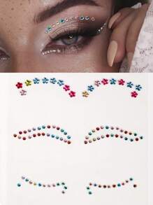 1sheet Rhinestone Eye Tattoo Sticker - Multicolor - View 1