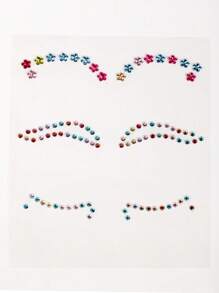 1sheet Rhinestone Eye Tattoo Sticker - Multicolor - View 6